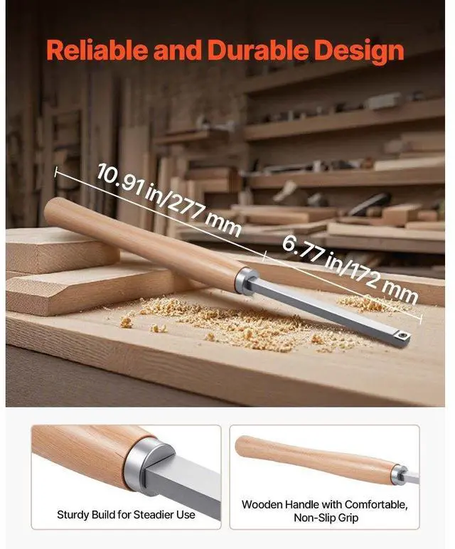 Alt view image 4 of 7 - 6PCS Wood Lathe Chisel Set HSS Woodturning Tools Storage Box for Lathe Finisher