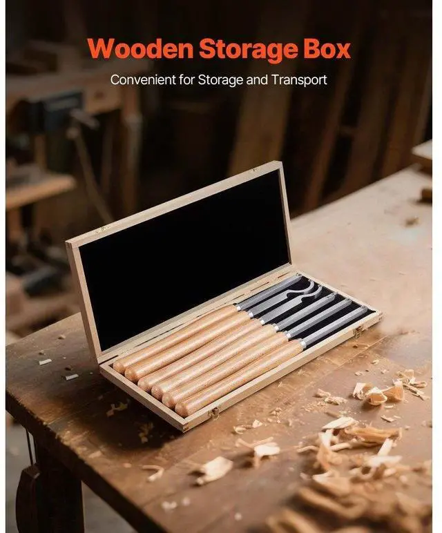 Alt view image 5 of 7 - 6PCS Wood Lathe Chisel Set HSS Woodturning Tools Storage Box for Lathe Finisher
