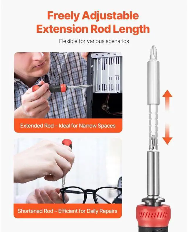Alt view image 6 of 7 - 13-Piece Screwdriver Set Magnetic Handle Torx Phillips Hand Tools for Sockets