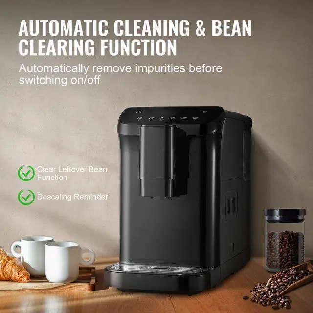 Alt view image 5 of 7 - Automatic Espresso Machine 15Bar with Built-In Grinder & 15 Grinding Level