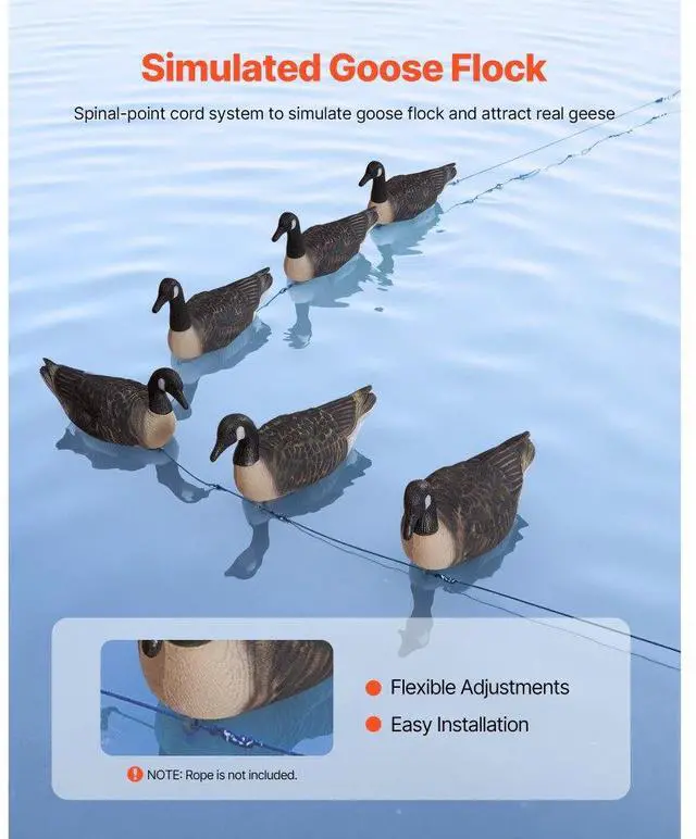 Alt view image 4 of 7 - Canada Goose Decoy Outdoor Goose Floater with Ultra Realistic Paint 6-Pack