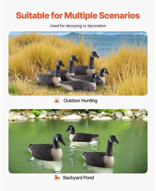 Alt view image 6 of 7 - Canada Goose Decoy Outdoor Goose Floater with Ultra Realistic Paint 6-Pack