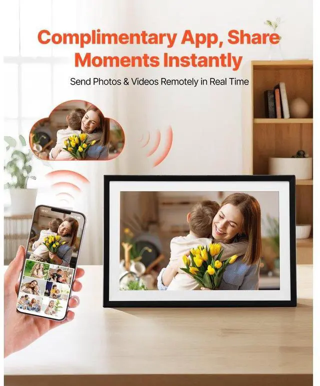 Alt view image 2 of 7 - 10.1 In Digital Picture Frame 32GB 1280x800 HD IPS Touchscreen Wi-Fi Photo Frame