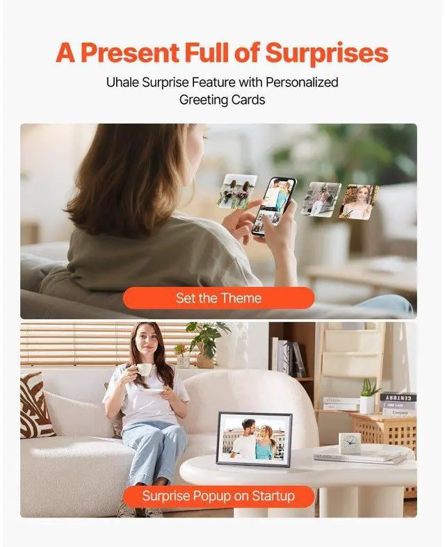 Alt view image 6 of 7 - 10.1 In Digital Picture Frame 32GB 1280x800 HD IPS Touchscreen Wi-Fi Photo Frame