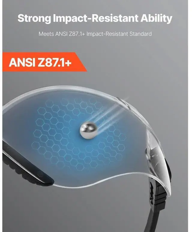 Alt view image 2 of 7 - Safety Glasses Anti-Fog and Scratch-Resistant ANSI Z87.1+ Eye Goggles