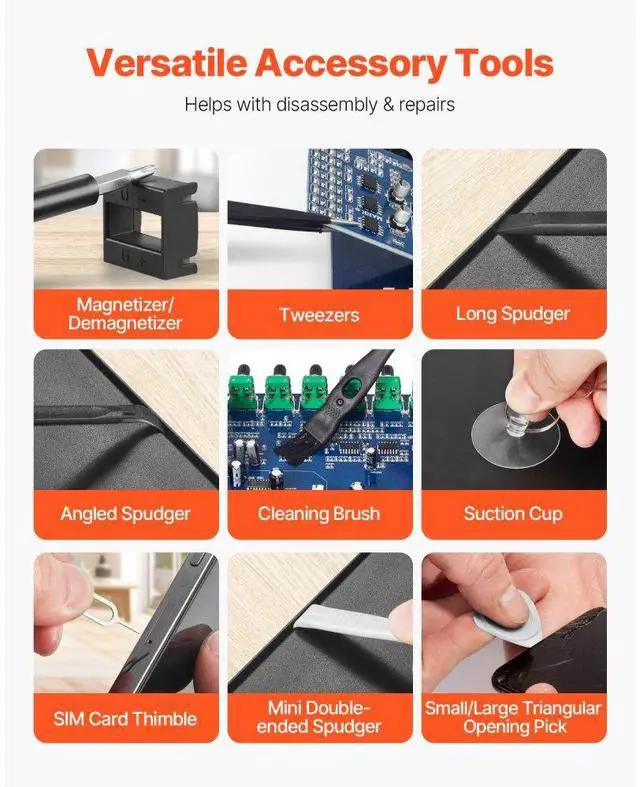 Alt view image 3 of 14 - 59-Piece Precision Screwdriver Set Repair Tool Kit Magnetic Bit for Computer