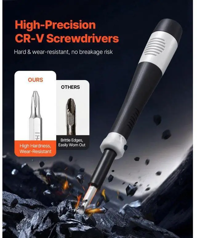 Alt view image 5 of 14 - 59-Piece Precision Screwdriver Set Repair Tool Kit Magnetic Bit for Computer