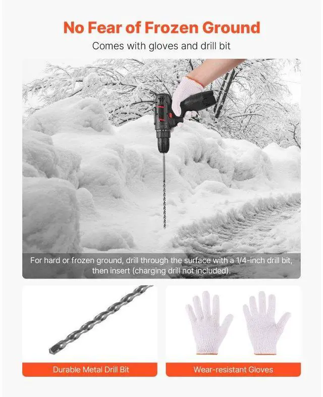 Alt view image 5 of 7 - 100Pcs Reflective Driveway Markers 5/16" Dia 72 in Snow Stakes Reflectors Orange