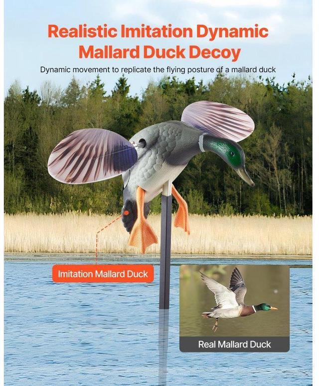 Alt view image 2 of 7 - Spinning Wing Motion Duck Decoy Outdoor Realistic Teal Decoys for Hunting 1-Pack