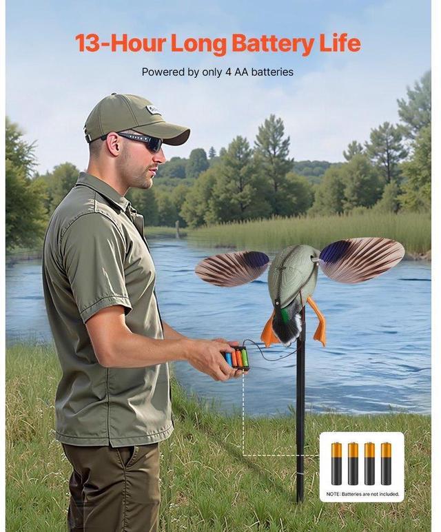 Alt view image 4 of 7 - Spinning Wing Motion Duck Decoy Outdoor Realistic Teal Decoys for Hunting 1-Pack