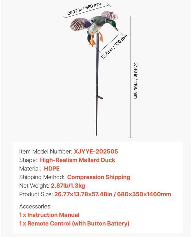 Alt view image 7 of 7 - Spinning Wing Motion Duck Decoy Outdoor Realistic Teal Decoys for Hunting 1-Pack