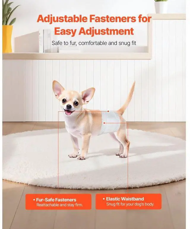 Alt view image 5 of 7 - VEVOR Disposable Male Dog Diapers Super Absorbent Male Dog Wraps XS 144 Count