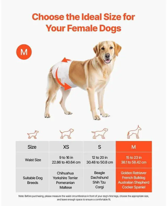 Alt view image 2 of 7 - VEVOR Disposable Dog Diapers Super Absorbent Female Dog Diapers M Size 144 Count