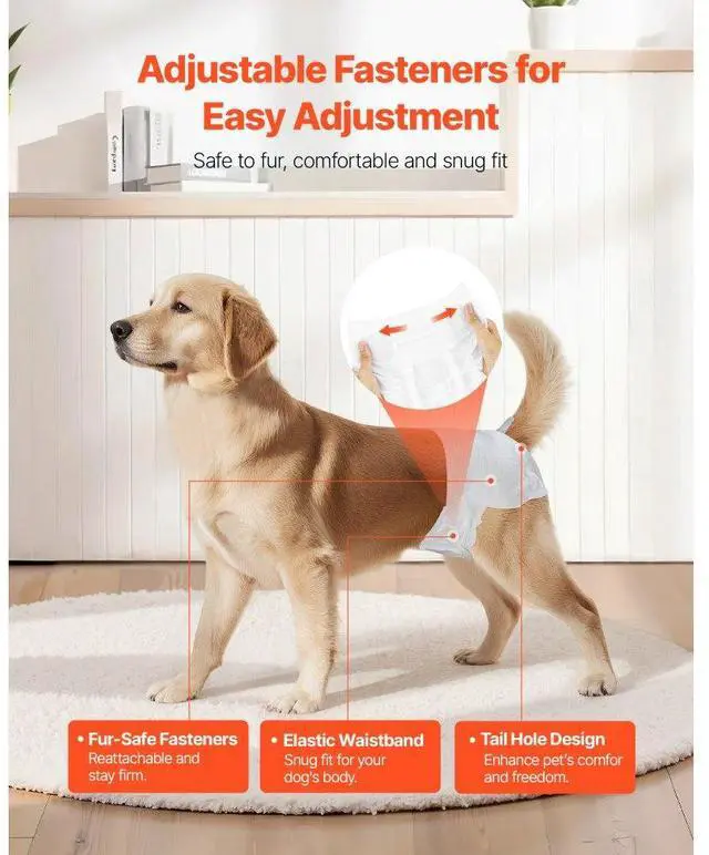 Alt view image 5 of 7 - VEVOR Disposable Dog Diapers Super Absorbent Female Dog Diapers M Size 144 Count