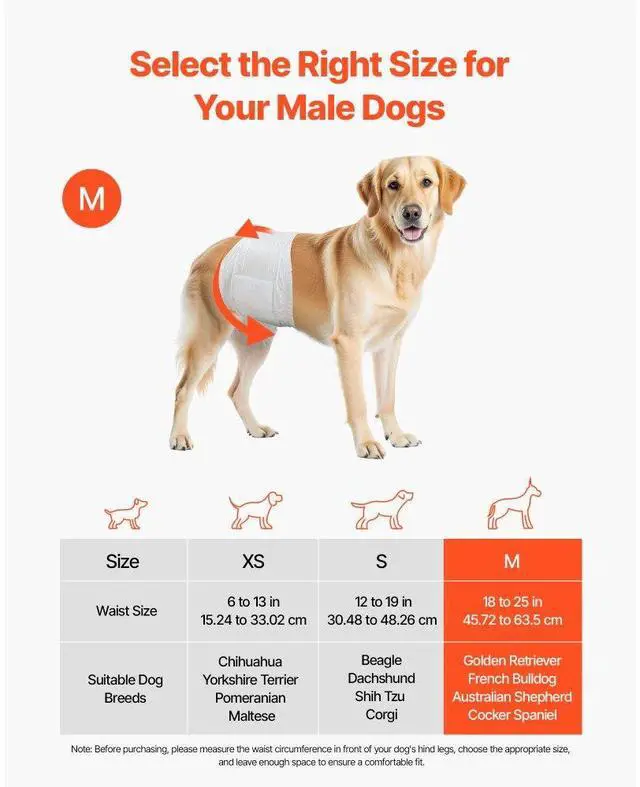 Alt view image 2 of 7 - VEVOR Disposable Male Dog Diapers Super Absorbent Male Dog Wraps M 144 Count