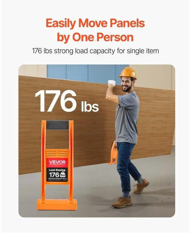 Alt view image 2 of 7 - VEVOR Drywall Carrier 2 Pack Plywood Carriers Handles with 176 lbs Load