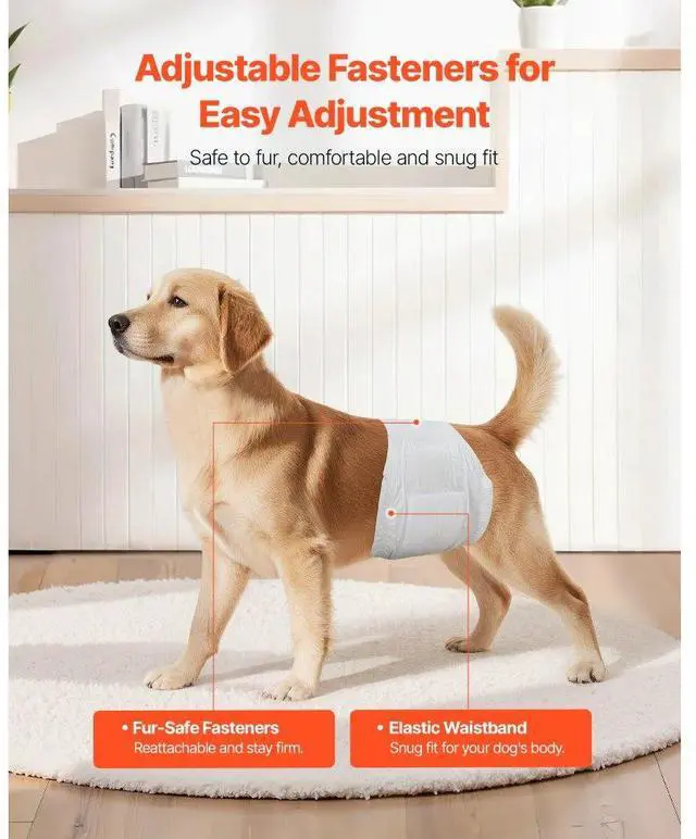 Alt view image 5 of 7 - VEVOR Disposable Male Dog Diapers Super Absorbent Male Dog Wraps M 144 Count