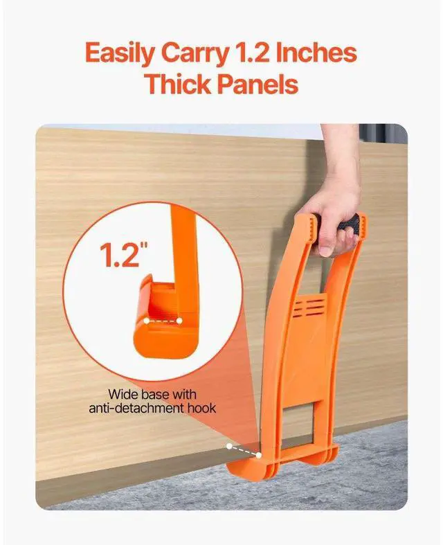 Alt view image 3 of 7 - VEVOR Drywall Carrier 2 Pack Plywood Carriers Handles with 176 lbs Load