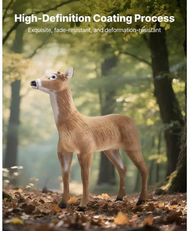 Alt view image 3 of 14 - Deer Decoy Outdoor Realistic Durable Doe Decoys for Hunting Foldable Legs 1-Pack