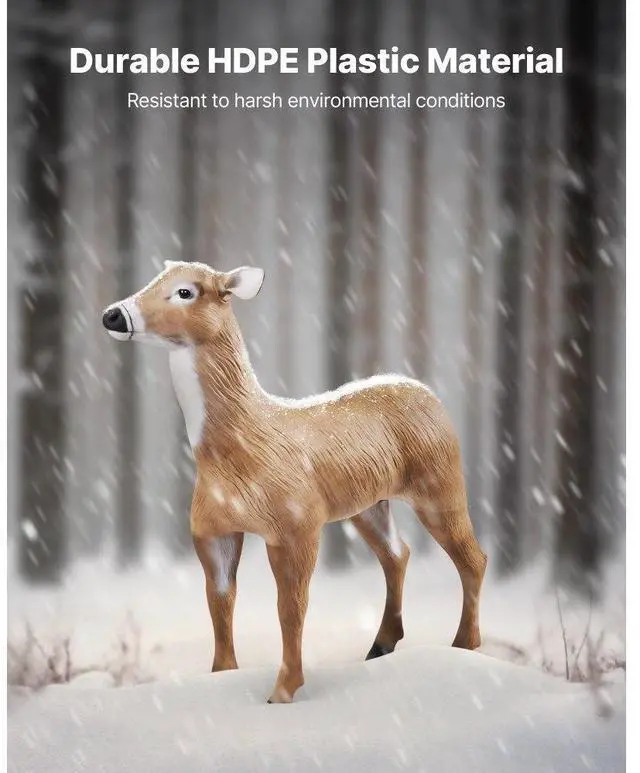 Alt view image 5 of 14 - Deer Decoy Outdoor Realistic Durable Doe Decoys for Hunting Foldable Legs 1-Pack