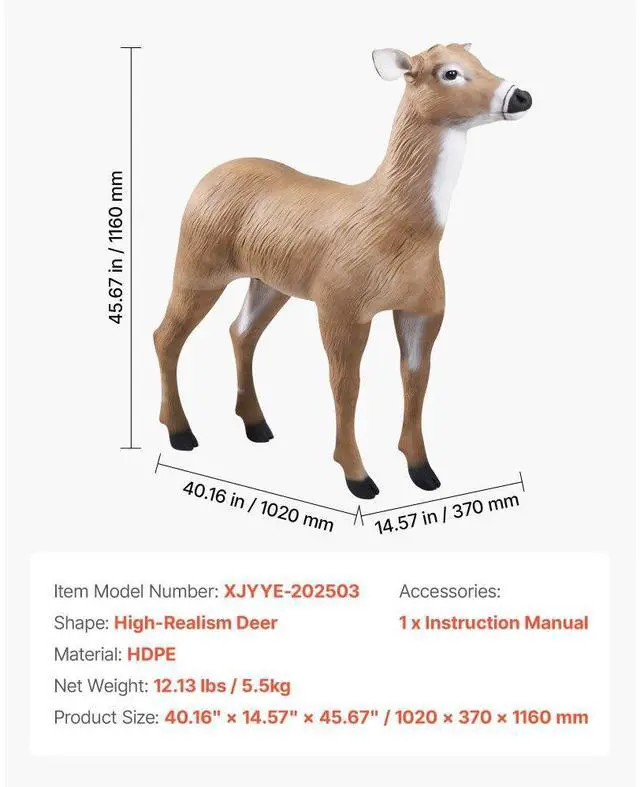 Alt view image 7 of 14 - Deer Decoy Outdoor Realistic Durable Doe Decoys for Hunting Foldable Legs 1-Pack