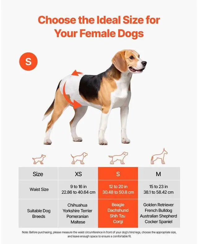 Alt view image 2 of 7 - VEVOR Disposable Dog Diapers Super Absorbent Female Dog Diapers S Size 96 Count