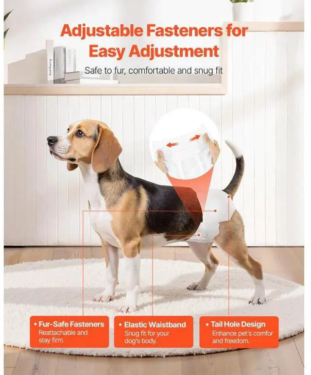 Alt view image 5 of 7 - VEVOR Disposable Dog Diapers Super Absorbent Female Dog Diapers S Size 96 Count