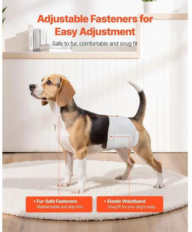 Alt view image 5 of 7 - VEVOR Disposable Male Dog Diapers Super Absorbent Male Dog Wraps S Size 96 Count