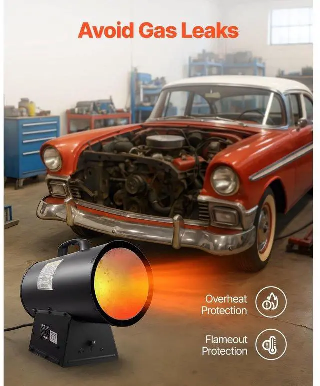 Alt view image 3 of 7 - Portable Propane Air Heater 125000BTU Stepless Temp Settings Outdoor