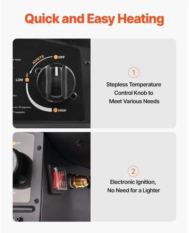 Alt view image 6 of 7 - Portable Propane Air Heater 125000BTU Stepless Temp Settings Outdoor