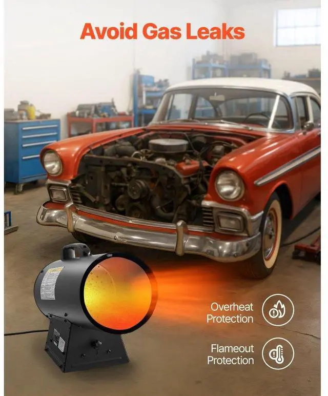Alt view image 3 of 7 - Portable Propane Air Heater 60000BTU Stepless Temp Settings Outdoor