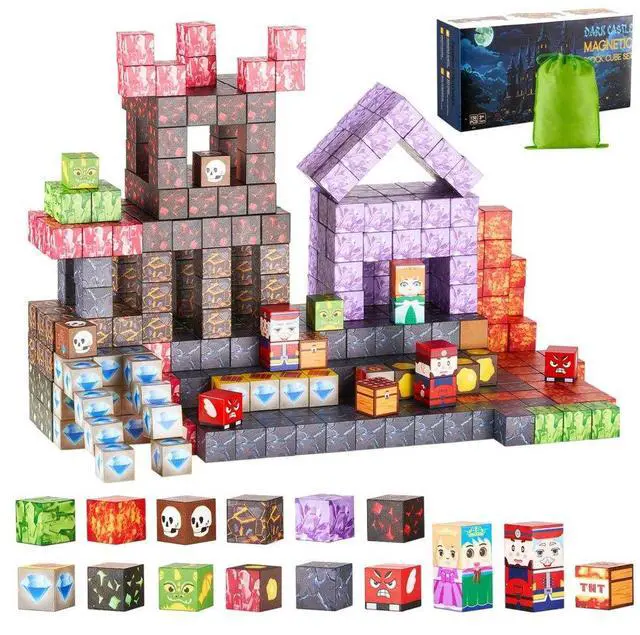 Main image of VEVOR Magnetic Blocks 150 PCS Dark Castle Set STEM Montessori Sensory Toys