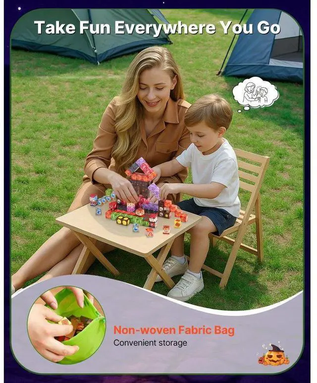 Alt view image 6 of 7 - VEVOR Magnetic Blocks 150 PCS Dark Castle Set STEM Montessori Sensory Toys