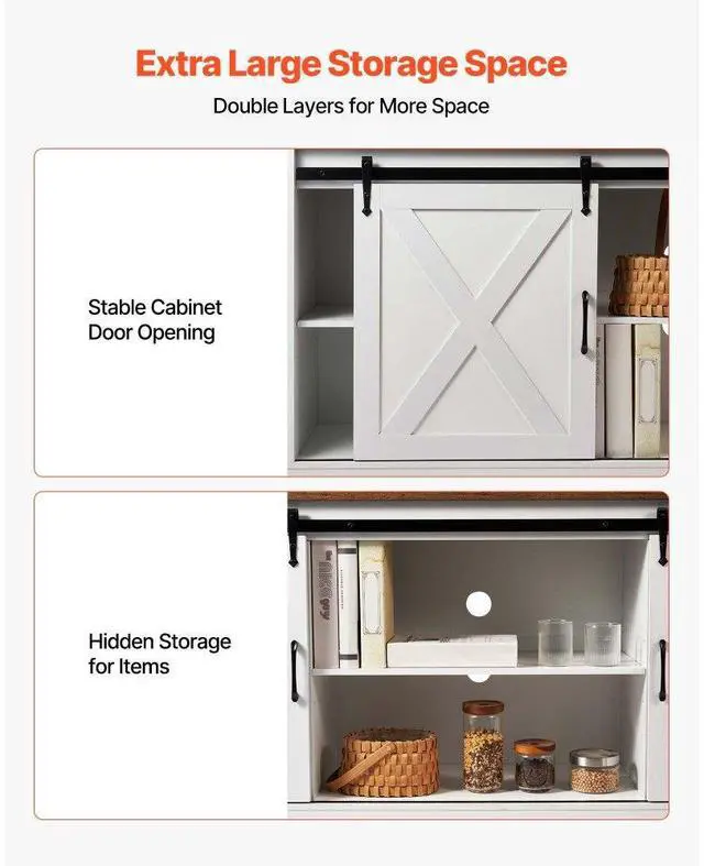 Alt view image 3 of 7 - 4 Piece Farmhouse Coffee Table Set with 66 in TV Stand & 2 End Tables