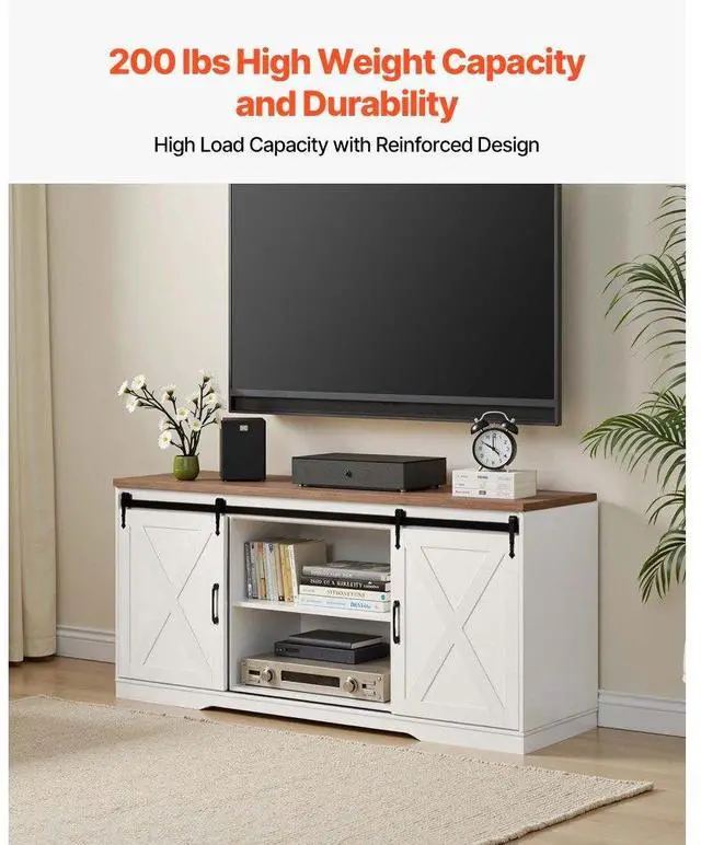 Alt view image 5 of 7 - 4 Piece Farmhouse Coffee Table Set with 66 in TV Stand & 2 End Tables