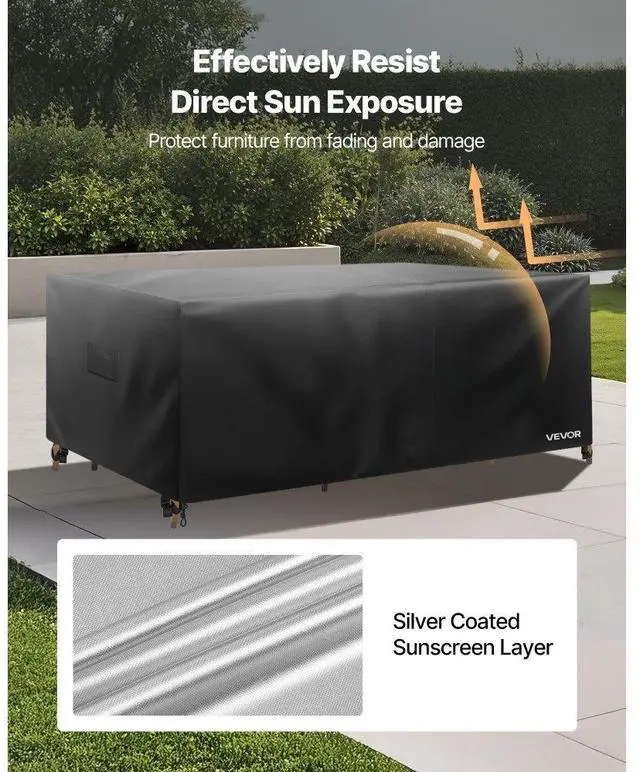 Alt view image 5 of 7 - Patio Outdoor Furniture Cover 420D Waterproof Table Chairs Sofa 98x78 inch