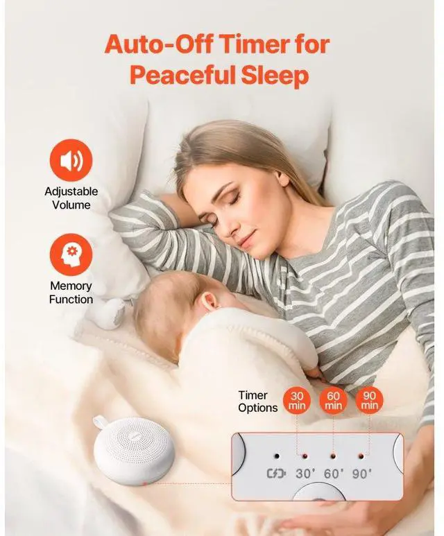 Alt view image 5 of 7 - Sound Machine 30 Soothing Sleep Sounds 3-in-1 White Noise Sound Machine