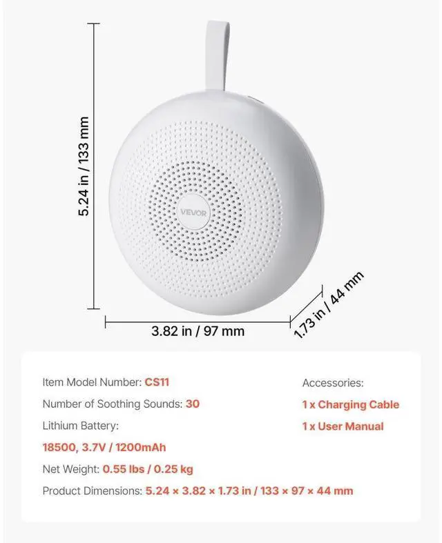 Alt view image 7 of 7 - Sound Machine 30 Soothing Sleep Sounds 3-in-1 White Noise Sound Machine