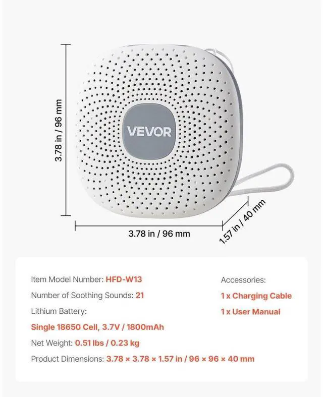 Alt view image 7 of 7 - Sound Machine 21 Soothing Sleep Sounds 3-in-1 White Noise Sound Machine