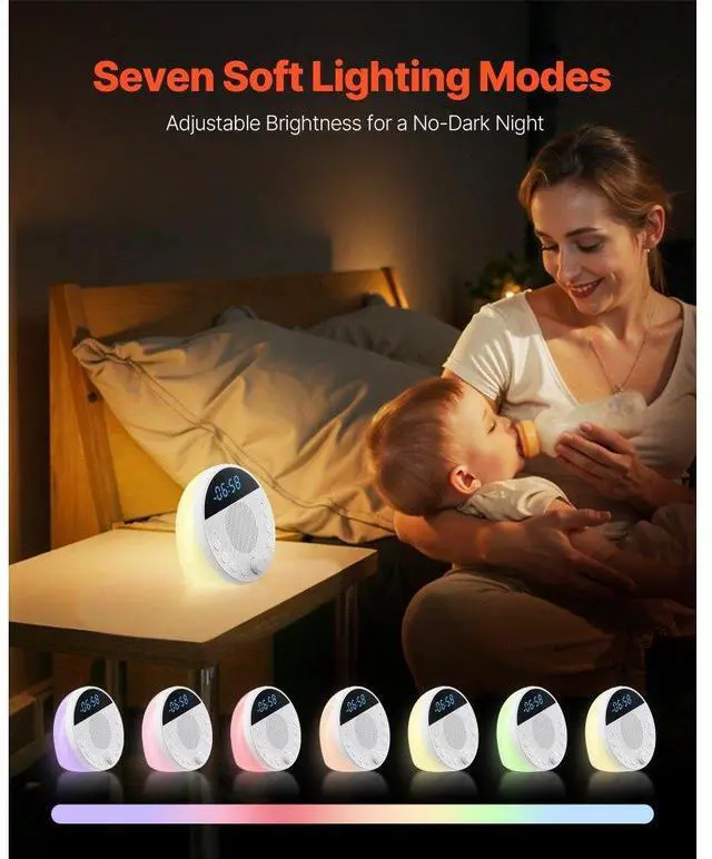Alt view image 3 of 7 - Sound Machine 18 Soothing Sleep Sounds 6-in-1 White Noise Sound Machine