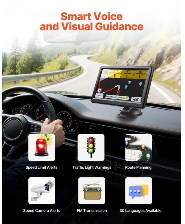 Alt view image 3 of 7 - GPS Navigator for Car 7 inch Touch Screen 16GB GPS Navigation System with Map