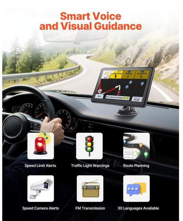 Alt view image 3 of 14 - GPS Navigator for Car 9 inch Touch Screen 16GB GPS Navigation System with Map