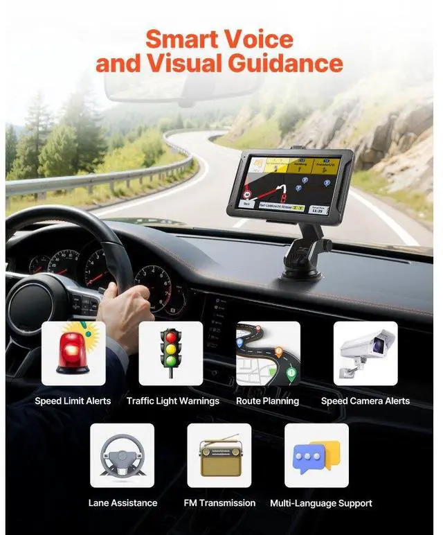 Alt view image 3 of 7 - GPS Navigator for Car 7 inch Touch Screen 16GB GPS Navigation System Dash Cam