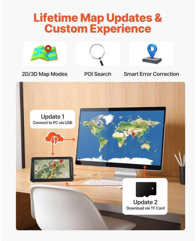 Alt view image 5 of 7 - GPS Navigator for Car 9 inch Touch Screen 16GB GPS Navigation System Dash Cam