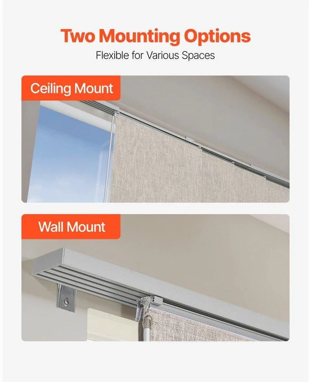 Alt view image 6 of 8 - Panel Track Blinds Extendable Track from 45.8 in to 86 in W Trimmable Brown