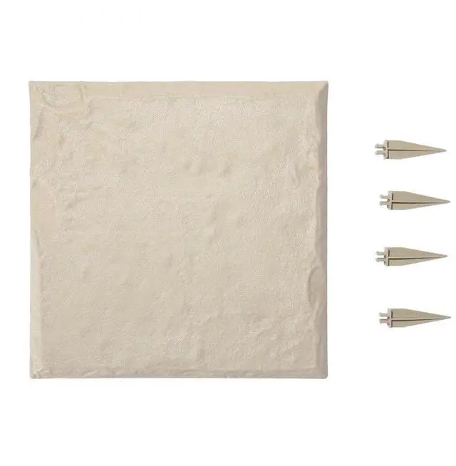 Main image of Decorative Stepping Stones with Stakes 4Pcs 15.5x15.5 in Walkway Pavers Beige