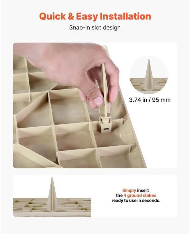 Alt view image 5 of 14 - Decorative Stepping Stones with Stakes 4Pcs 15.5x15.5 in Walkway Pavers Beige