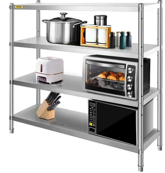 Alt view image 3 of 3 - Kitchen Shelves Shelf Rack Stainless Steel Shelving Organizer Units 60*60 Inch