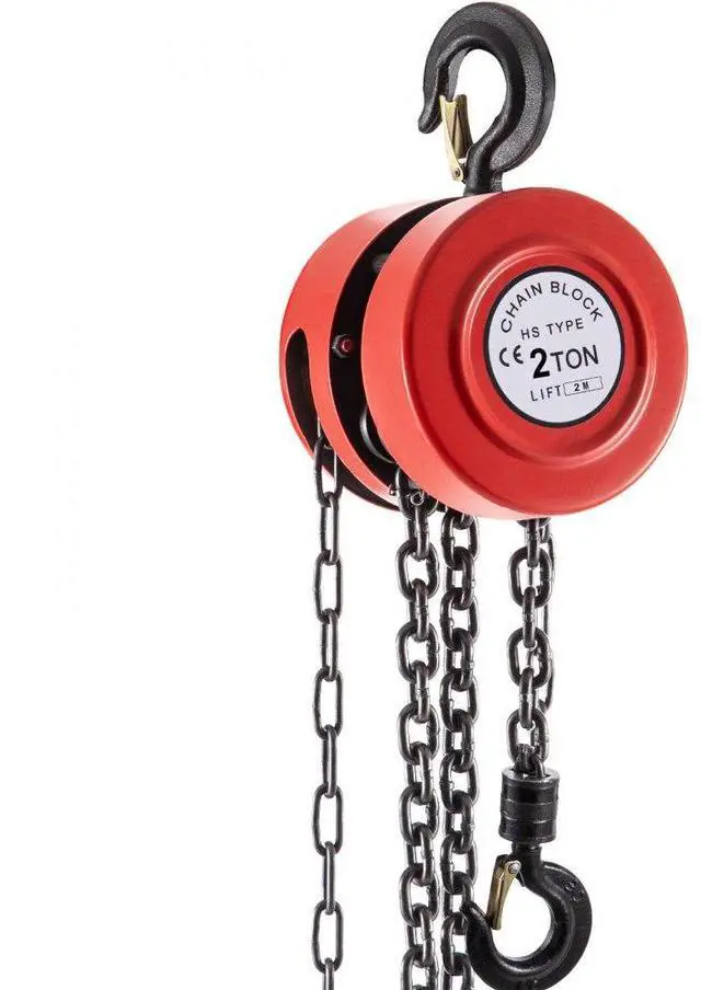 Alt view image 4 of 4 - VEVOR Chain Hoist Chain Block 2 Ton Capacity 7 Feet Lift Steel Construction Red
