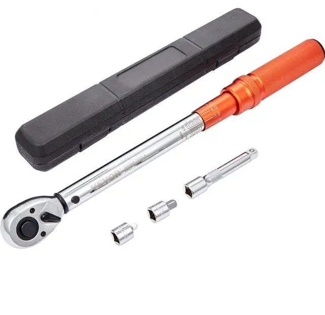 Alt view image 2 of 2 - VEVOR Torque Wrench, 1/2-inch Drive Click Torque Wrench 10-150ft.lb/14-204n.m, Dual-Direction Adjustable Torque Wrench Set, Mechanical Dual Range Scales Torque Wrench Kit with Adapters Extension Rod